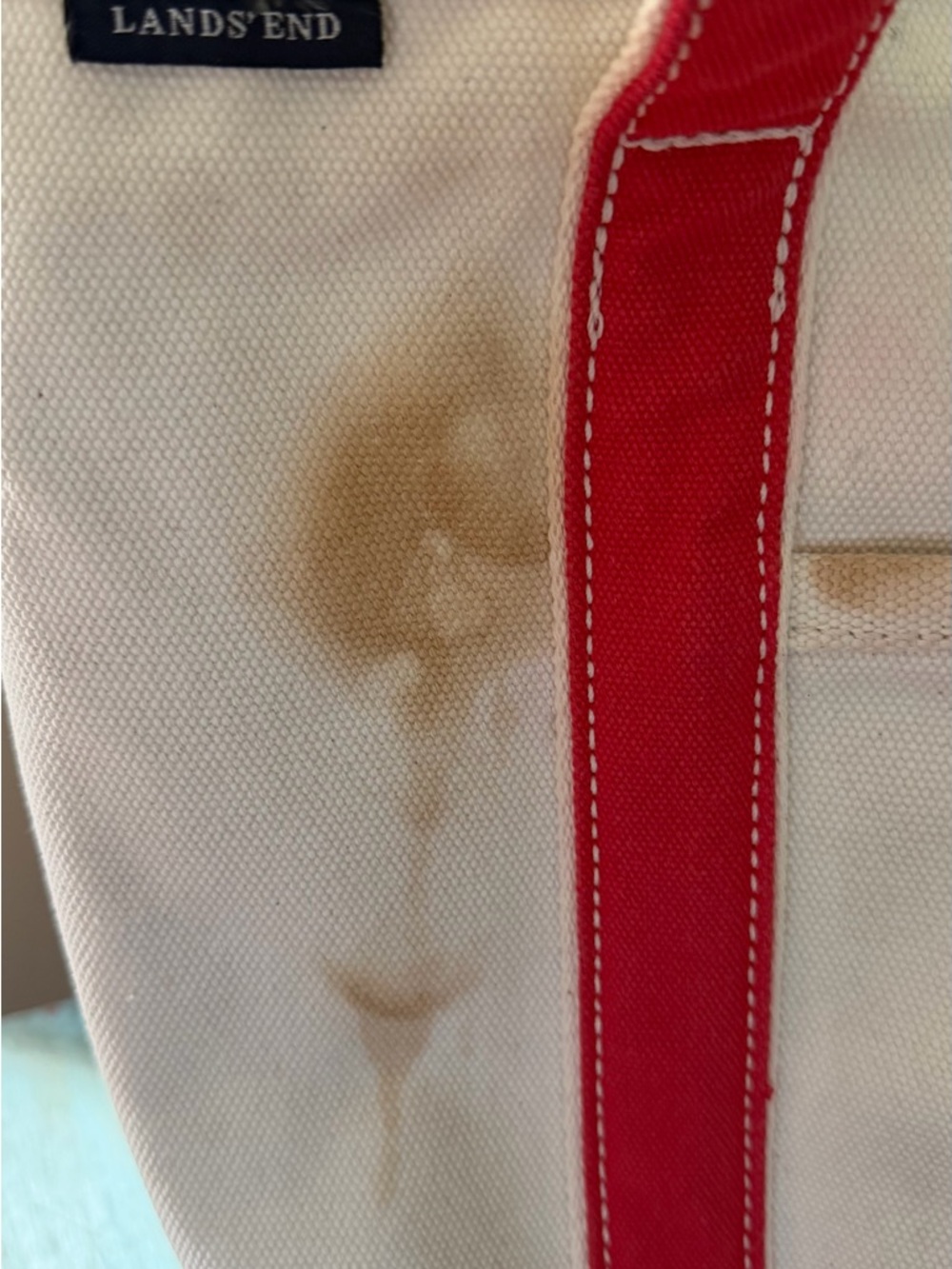 Lands’ End red tote bag with lots of flaws but priced to sell. - Picture 5 of 5